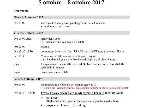 Un viaggio in Germania per i Giochi del Gemellaggio 2017