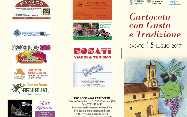 Eventi: Cartoceto con Gusto e Tradizione – 15/07/17