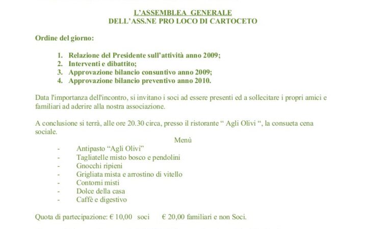 Cena Sociale 2010