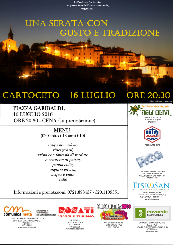 Con gusto e tradizione 2016 - Locandina