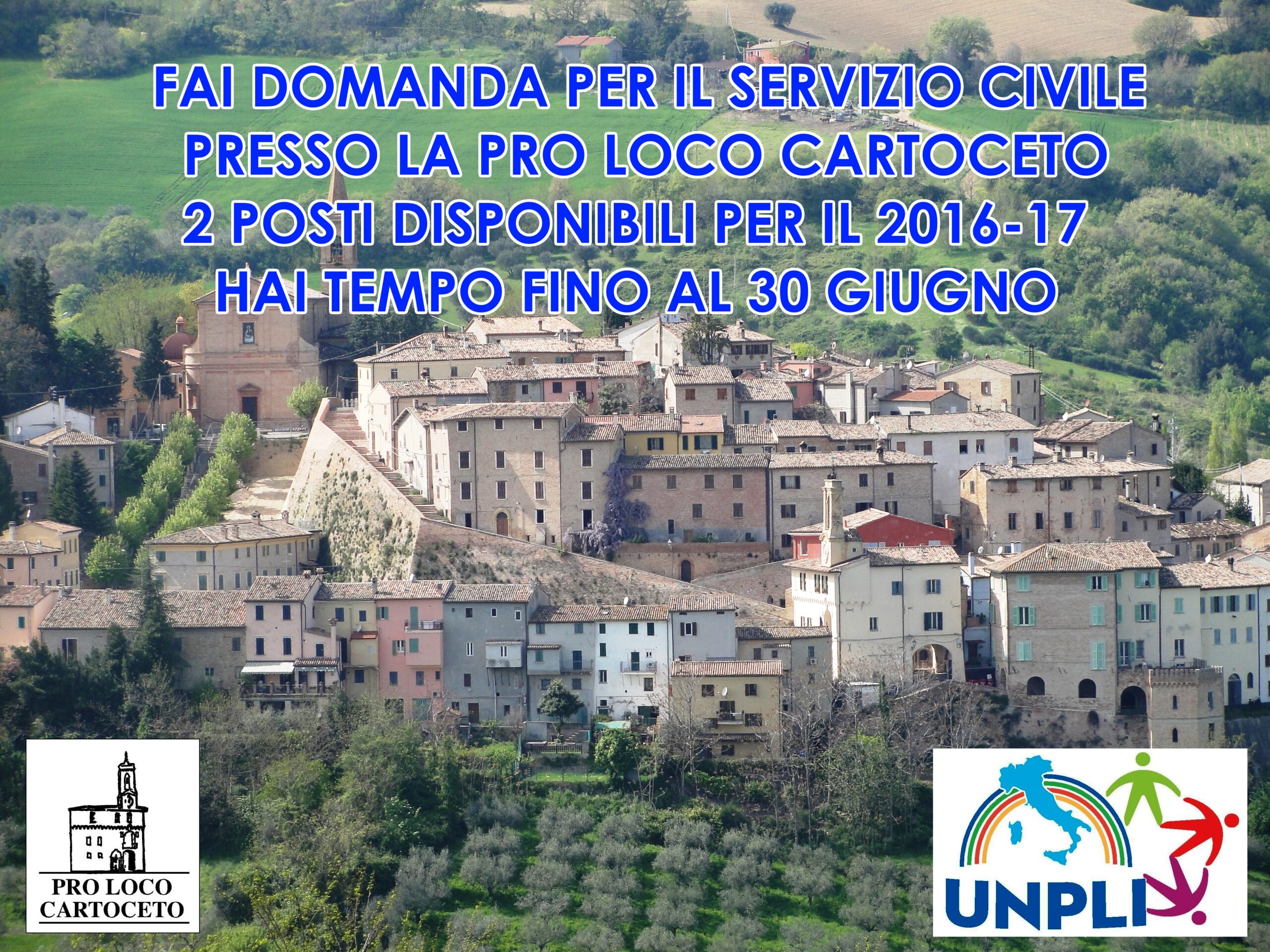 Uscito il Bando 2016 per il Servizio Civile: fai domanda presso la Pro Loco Cartoceto