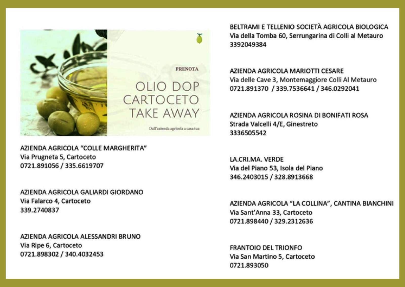 Olio Dop Cartoceto – Take Away